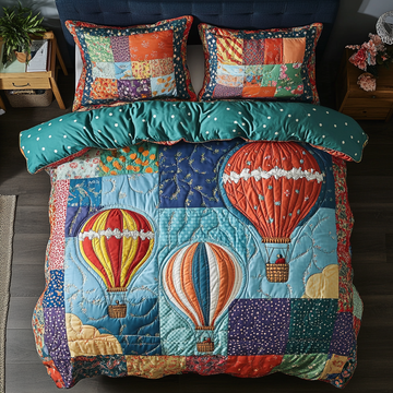 Airborne Patchwork 3-Piece Quilted Bedding Set