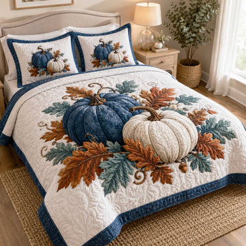 Amber Pumpkin 3-Piece Quilted Bedding Set