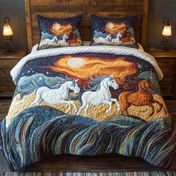 Aurora Dream Horse 3-Piece Quilted Bedding Set