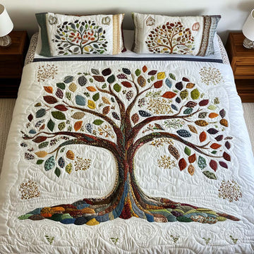 Autumn Canopy Tree Of Life 3-Piece Quilted Bedding Set