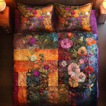 Autumn Rustic Bouquet 3-Piece Quilted Bedding Set