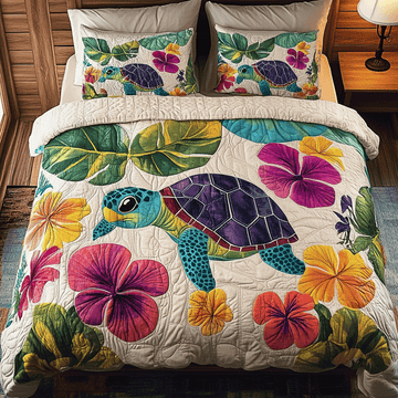Beachfront Harmony Animal 3-Piece Quilted Bedding Set