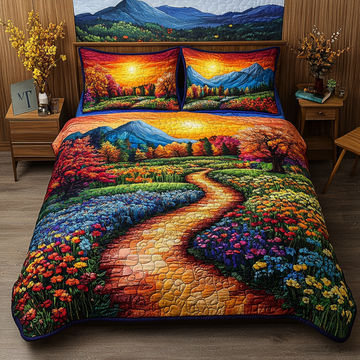 Blooming Trails 3-Piece Quilted Bedding Set