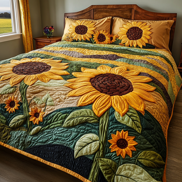 Blossom Breeze Floral 3-Piece Quilted Bedding Set