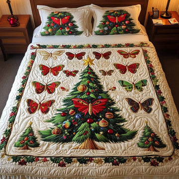 Butterfly Cheer 3-Piece Quilted Bedding Set