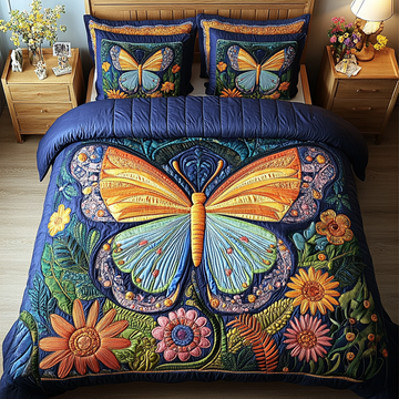 Celestial Wings Bloom 3-Piece Quilted Bedding Set