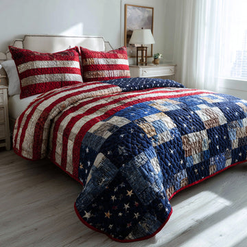 Classic Patchwork Pride 3-Piece Quilted Bedding Set