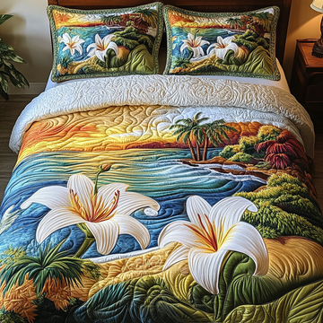 Coastal Dreams Aloha 3-Piece Quilted Bedding Set