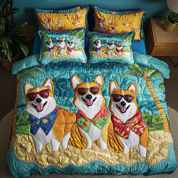 Cool Pup Crew 3-Piece Quilted Bedding Set