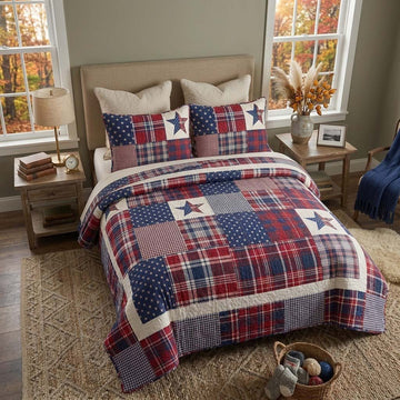 Country Star Plaid 3-Piece Quilted Bedding Set