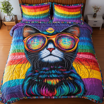 Cozy Purr 3-Piece Quilted Bedding Set