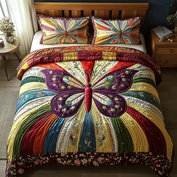 Dancing Wings 3-Piece Quilted Bedding Set