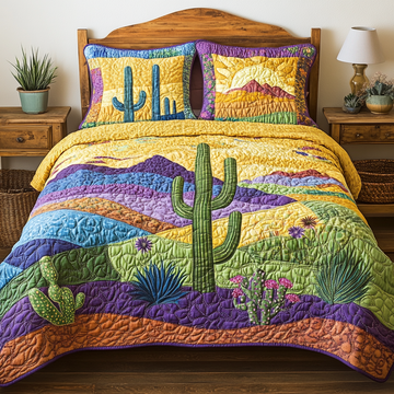 Desert Dreamscape 3-Piece Quilted Bedding Set