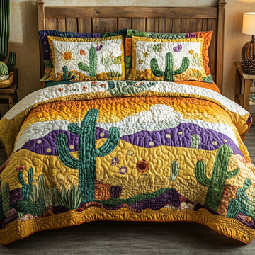 Desert Sunrise Delight 3-Piece Quilted Bedding Set