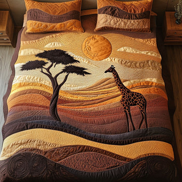 Desert Wanderer Giraffe 3-Piece Quilted Bedding Set