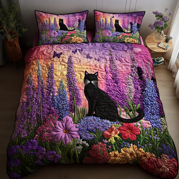 Dreamy Cats 3-Piece Quilted Bedding Set