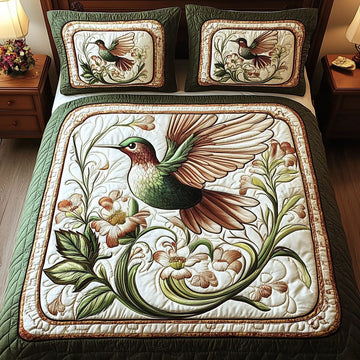 Emerald Flight 3-Piece Quilted Bedding Set