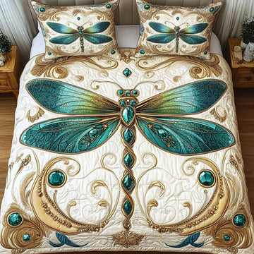 Emerald Glow Animal 3-Piece Quilted Bedding Set