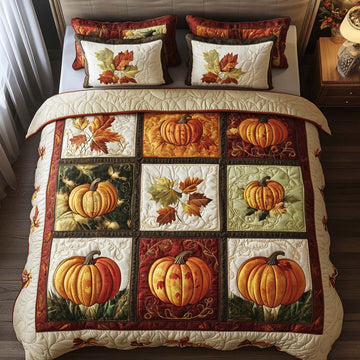 Fall Harvest Parade 3-Piece Quilted Bedding Set
