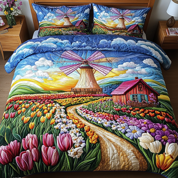 Farmhouse Bliss 3-Piece Quilted Bedding Set