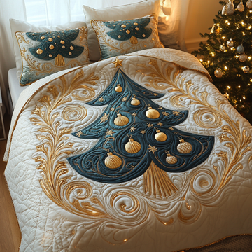 Festive Forest Lights 3-Piece Quilted Bedding Set