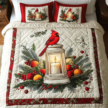Festive Lantern 3-Piece Quilted Bedding Set