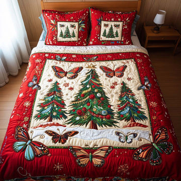 Festive Wings 3-Piece Quilted Bedding Set