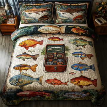 Fish Fiesta 3-Piece Quilted Bedding Set