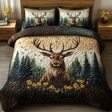 Forest Royalty 3-Piece Quilted Bedding Set
