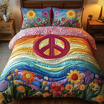 Free Spirit Blooms 3-Piece Quilted Bedding Set