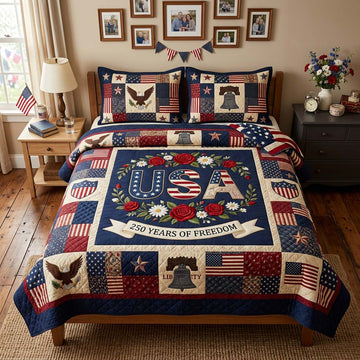 Freedom Bell Jubilee 3-Piece Quilted Bedding Set