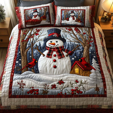 Frosty Cheer Holiday 3-Piece Quilted Bedding Set