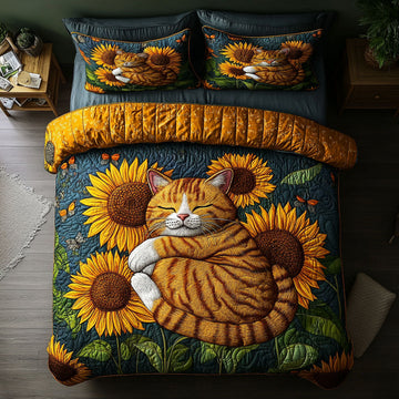 Garden Whiskers Animals 3-Piece Quilted Bedding Set