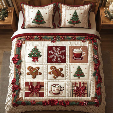 Gingerbread Dreams Holiday 3-Piece Quilted Bedding Set