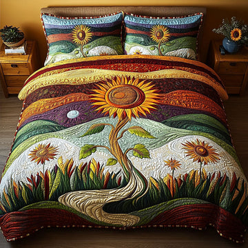 Golden Harvest Night 3-Piece Quilted Bedding Set
