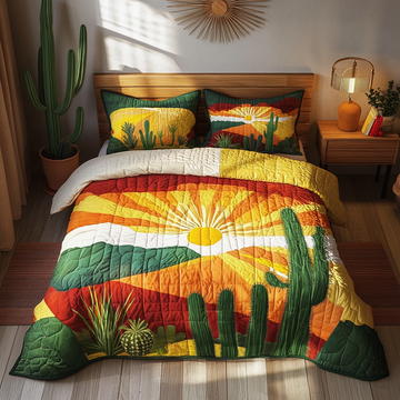 Golden Horizon Quilt 3-Piece Quilted Bedding Set