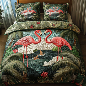 Graceful Tropics 3-Piece Quilted Bedding Set