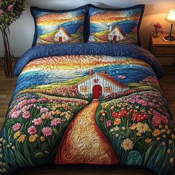 Heart Cottage 3-Piece Quilted Bedding Set