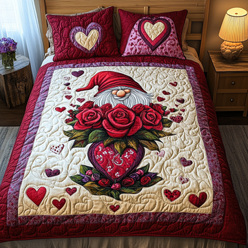 Heart Haven 3-Piece Quilted Bedding Set