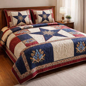 Heritage Star Bluebonnet 3-Piece Quilted Bedding Set