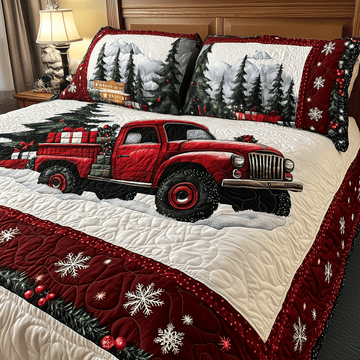 Jolly Truckload 3-Piece Quilted Bedding Set