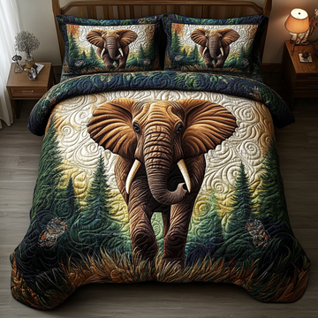 Jungle Elegance 3-Piece Quilted Bedding Set