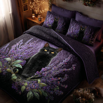 Lavender Night 3-Piece Quilted Bedding Set