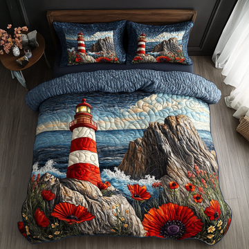 Lighthouse Haven Ocean 3-Piece Quilted Bedding Set
