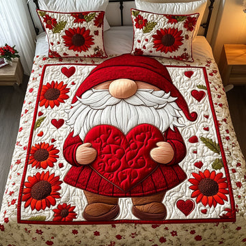 Little Cupid Gnome 3-Piece Quilted Bedding Set