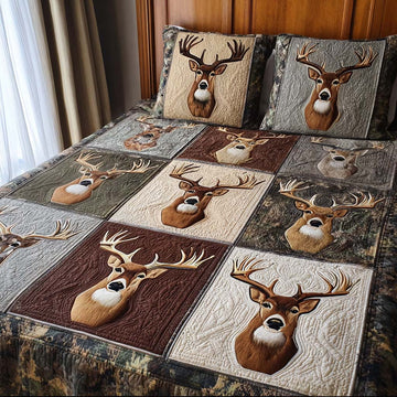 Nature Buck 3-Piece Quilted Bedding Set