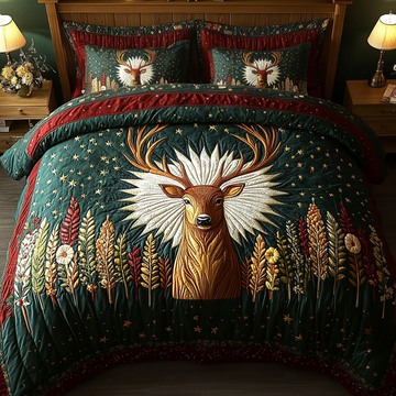 Nature Crown 3-Piece Quilted Bedding Set
