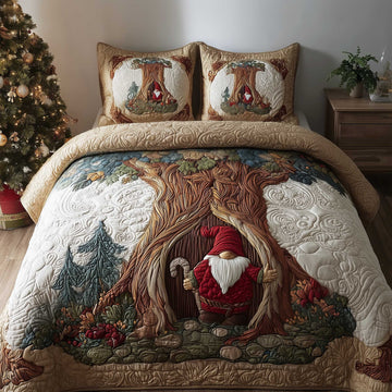 Nordic Gnome Comfort 3-Piece Quilted Bedding Set