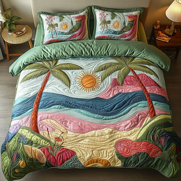 Ocean Escape Aloha 3-Piece Quilted Bedding Set