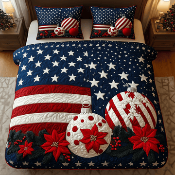 Patriotic Cheer 3-Piece Quilted Bedding Set
